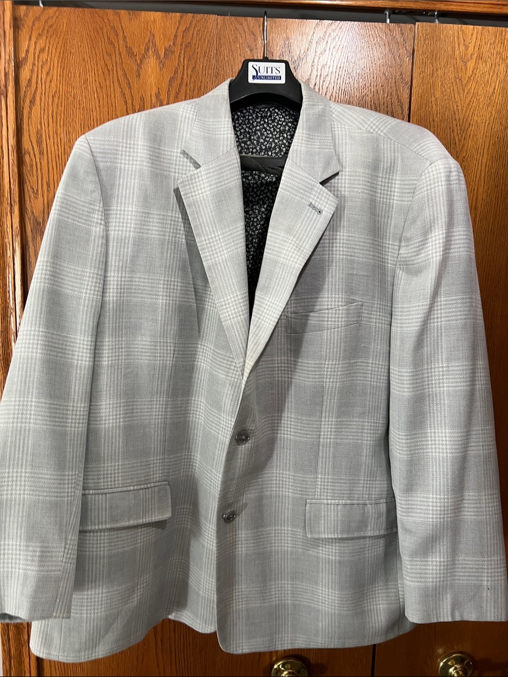 Light Gray Glen Plaid Men's Blazer by
